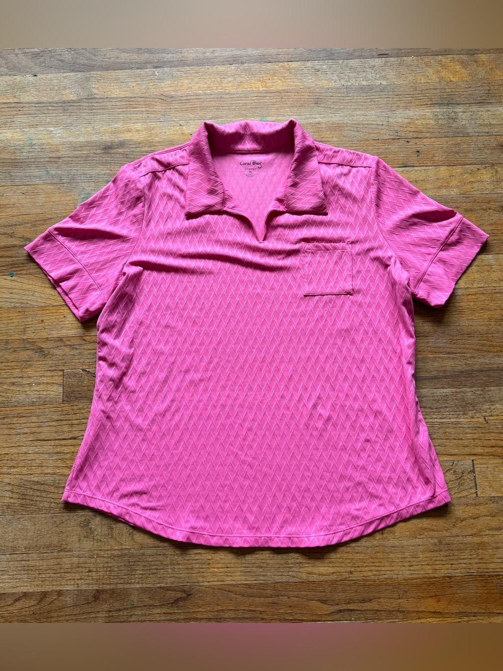 Coral Bay Energy Vibrant Pink Golf Polo Shirt